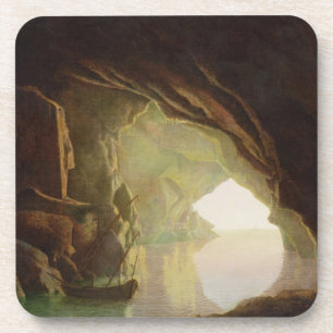 Dessous-de-verre Une grotte dans le Golfe de Salerno, coucher du