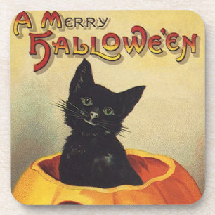 Dessous-de-verre Une joyeuse Halloween par Ellen Clapsaddle, Chat V
