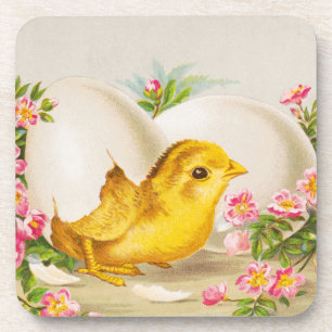 Dessous-de-verre "Une offrande de Pâques" Carte victorienne ancienn