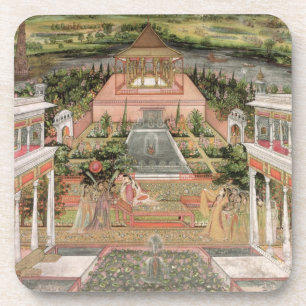 Dessous-de-verre Une princesse de Mughal dans son jardin (gouache