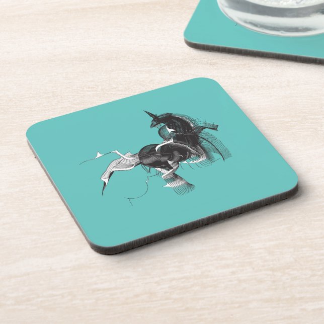 Dessous-de-verre Unicorne numérique (Côté gauche)