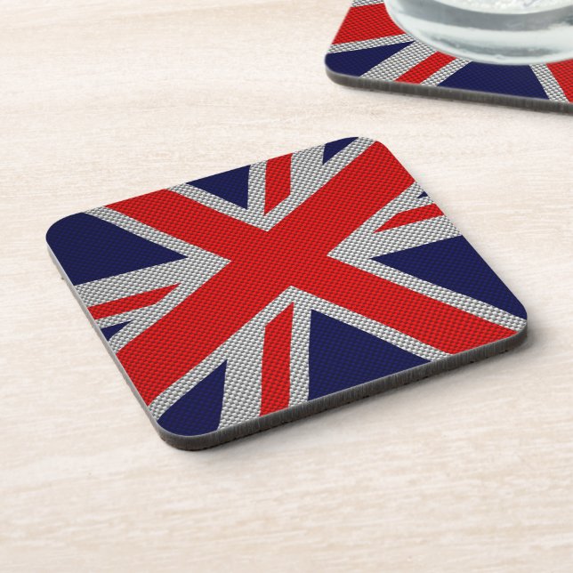 Dessous-de-verre Union Jack moderne sur l'impression en fibre de ca (Côté gauche)