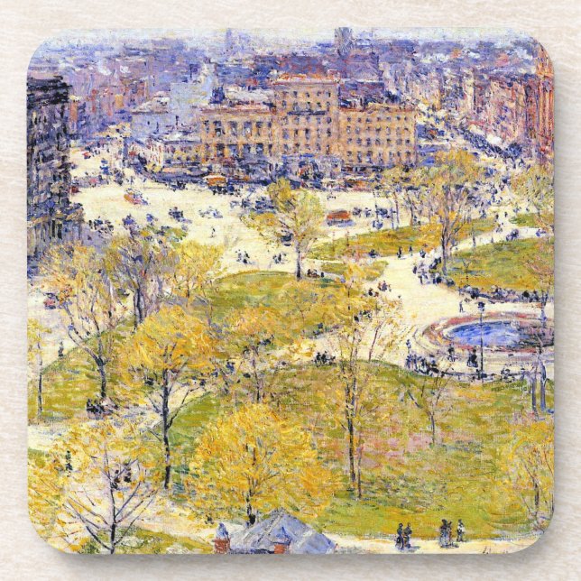 Dessous-de-verre Union Square au printemps par Frederick Childe Has (Devant)