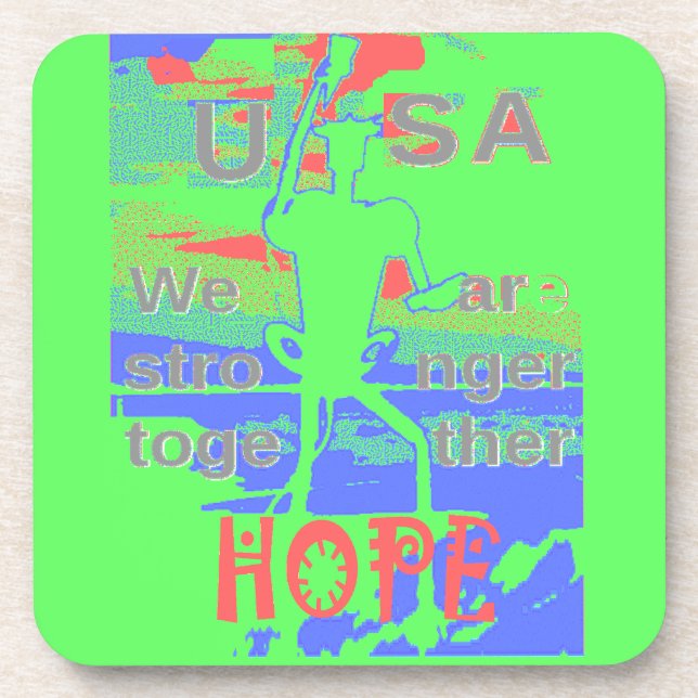 Dessous-de-verre United in Hope : Forts Together - Vibrant USA (Devant)