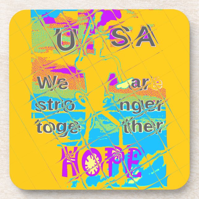 Dessous-de-verre USA Hillary Hope Stronge Together (Devant)