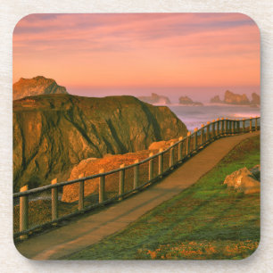 Dessous-de-verre USA, Oregon, Bandon. Roches vues depuis la piste