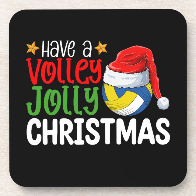 Dessous-de-verre Vacances Volley Jolly Noël Volleyball (Devant)