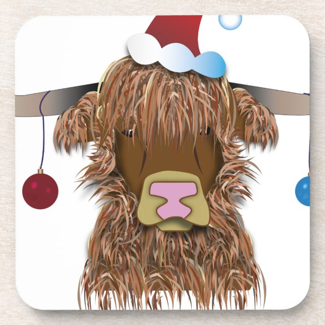 Dessous-de-verre Vache de Noël (Devant)