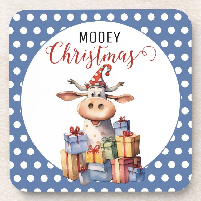 Dessous-de-verre Vache de Noël Pun (Devant)