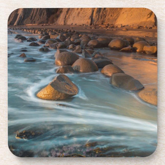 Dessous-de-verre Vague le long de la plage, Californie (Devant)