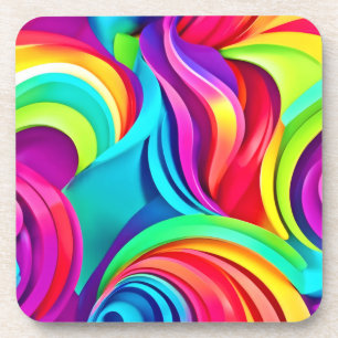 Dessous-de-verre Vagues Abstraites dynamiques en couleur dynamique