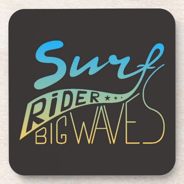 Dessous-de-verre Vagues de cavalier de surf grandes (Devant)