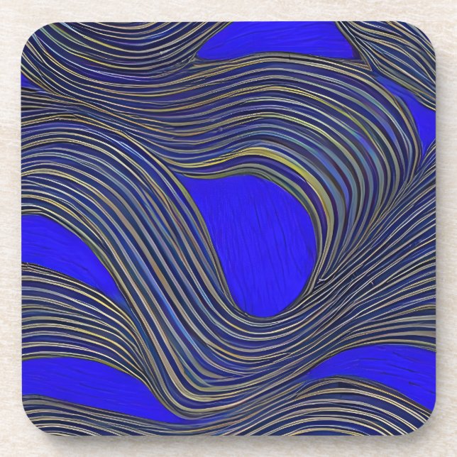 Dessous-de-verre Vagues fracturées du paysage marin Abstrait 18 (Devant)