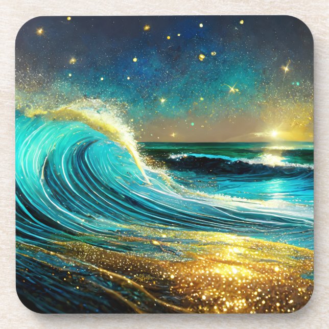Dessous-de-verre Vagues océaniques clignantes (Devant)