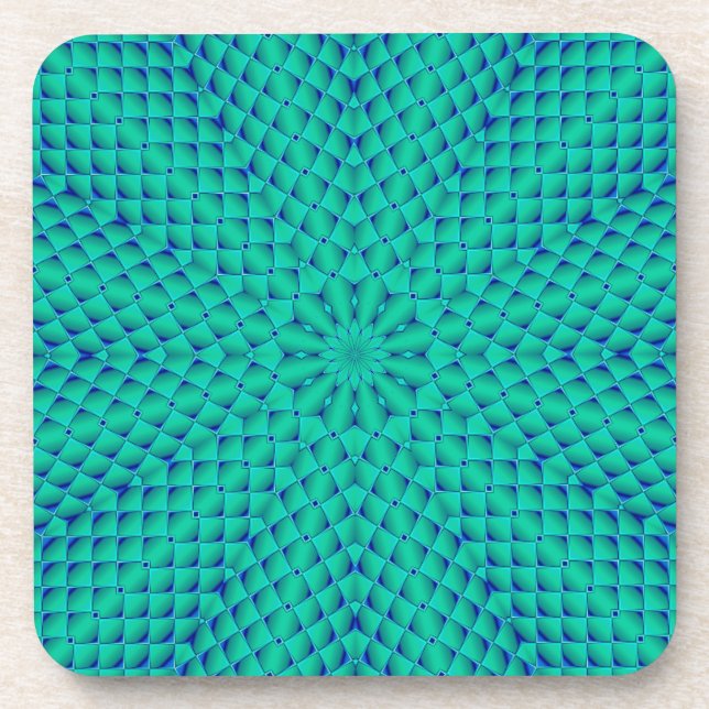 Dessous-de-verre Vagues vertes et bleues (Devant)