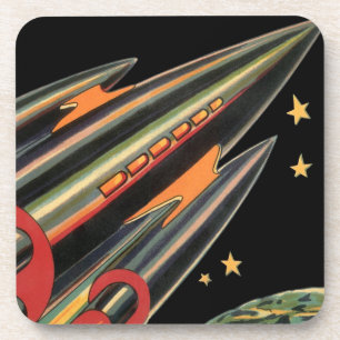 Dessous-de-verre Vaisseau spatial de science-fiction vintage par Sp