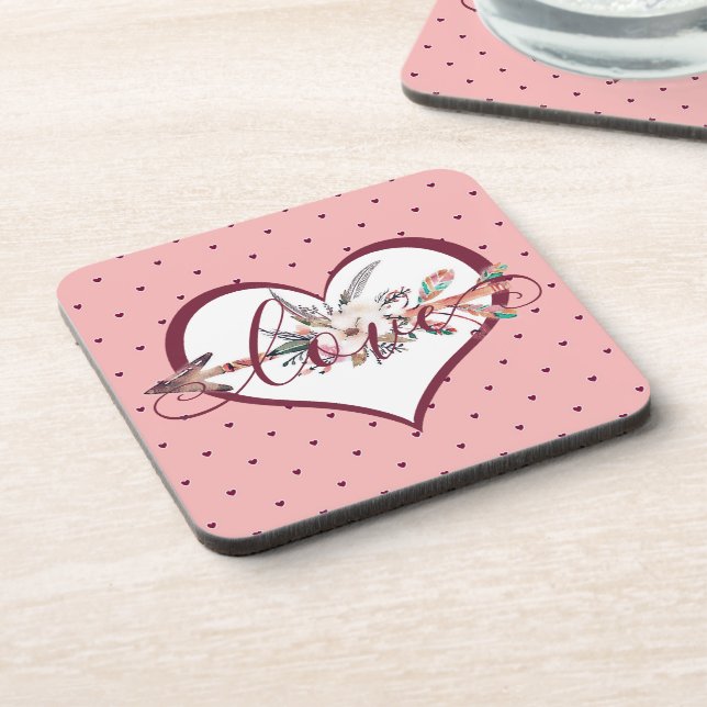 Dessous-de-verre Valentin flèche florale (Côté gauche)