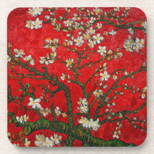 Dessous-de-verre Van Gogh Almond Blossoms Rouge