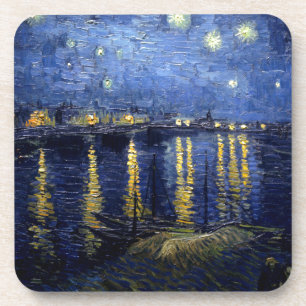Dessous-de-verre Van Gogh Nuit étoilée sur Rhône
