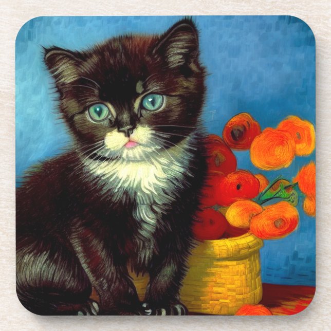 Dessous-de-verre Van Gogh Tuxedo Cat (Devant)