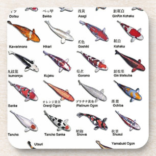 Dessous-de-verre Variétés colorées de Koi Fish Nishikigoi Dessin