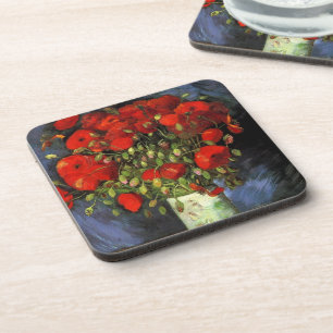 Dessous-de-verre Vase avec des Coquelicots rouges par Vincent van G