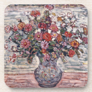 Dessous-de-verre Vase de fleurs, Zinnias par Maurice Prendergast