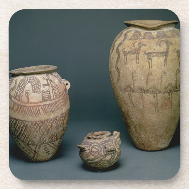 Dessous-de-verre Vase décoré de diverses frises des animaux et (Devant)