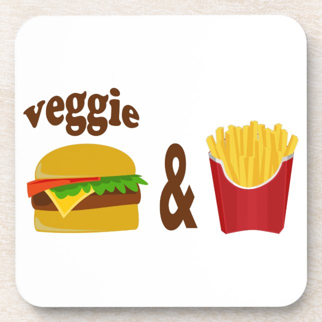 Dessous-de-verre Veggie Burger et Fries (Devant)