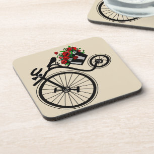 Dessous de verre Vélo Fleurs Vintages romantiques
