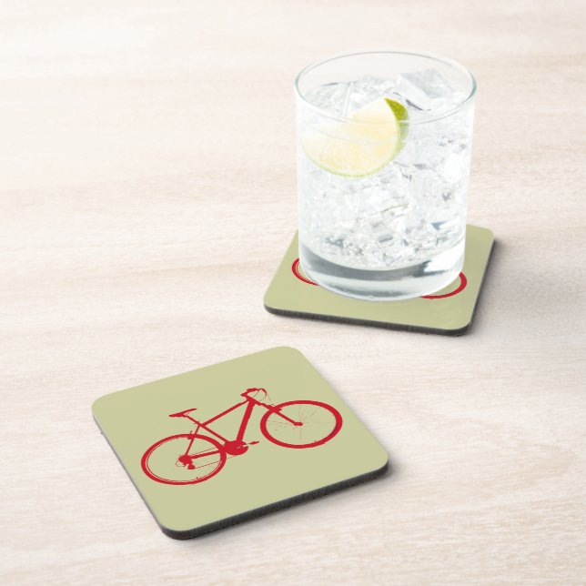Dessous-de-verre vélo rouge, vélo (Côté Droit)
