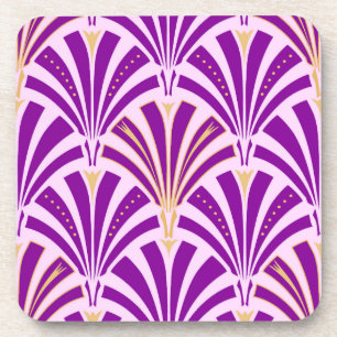 Dessous-de-verre Ventilateur Art Déco motif - violet et orchidée