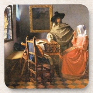 Dessous-de-verre Vermeer - Le Verre du Vin, célèbre peinture