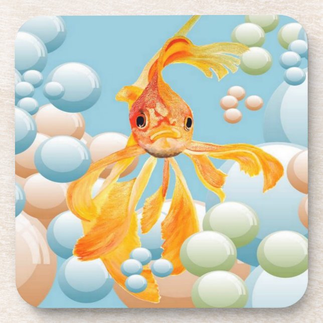 Dessous-de-verre Vermillion Oiseaux Dans L'Eau Bubble Pastel (Devant)