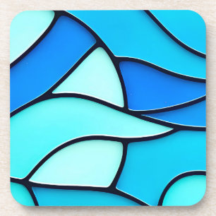 DESSOUS-DE-VERRE VERRE BLEU VARIÉ