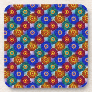 Dessous-de-verre Verre Cathédrale Abstrait Rouge Vert Bleu Orange