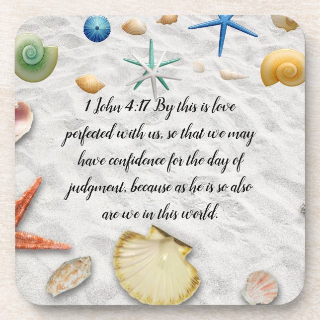 Dessous-de-verre Verset 1 de la Bible Jean 4:17 (Devant)