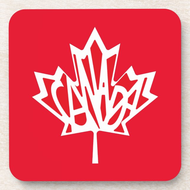 DESSOUS-DE-VERRE VERSION DU DRAPEAU DU CANADA (Devant)