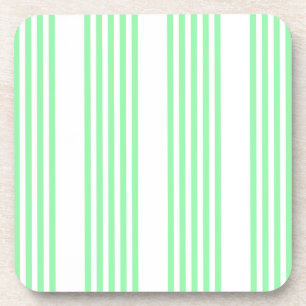 Dessous-de-verre Vert et blanc cinq bandes motif