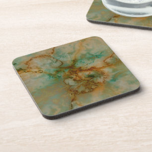 Dessous-de-verre Vert et marbre d'or