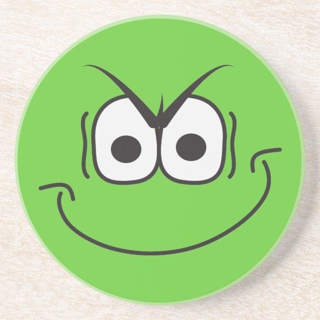 Dessous de verre vert face au mal génie (Devant)