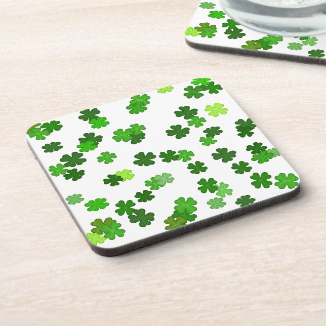 Dessous-de-verre Vert Kelly «Shamrocks Falling»  (Côté gauche)