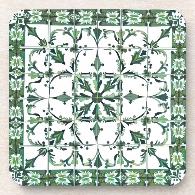 Dessous-de-verre Vert, marocain, mosaïque, (Devant)