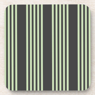 Dessous-de-verre Vert pâle et charbon cinq bandes motif