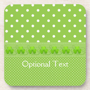 Dessous-de-verre Vert, points et Shamrocks