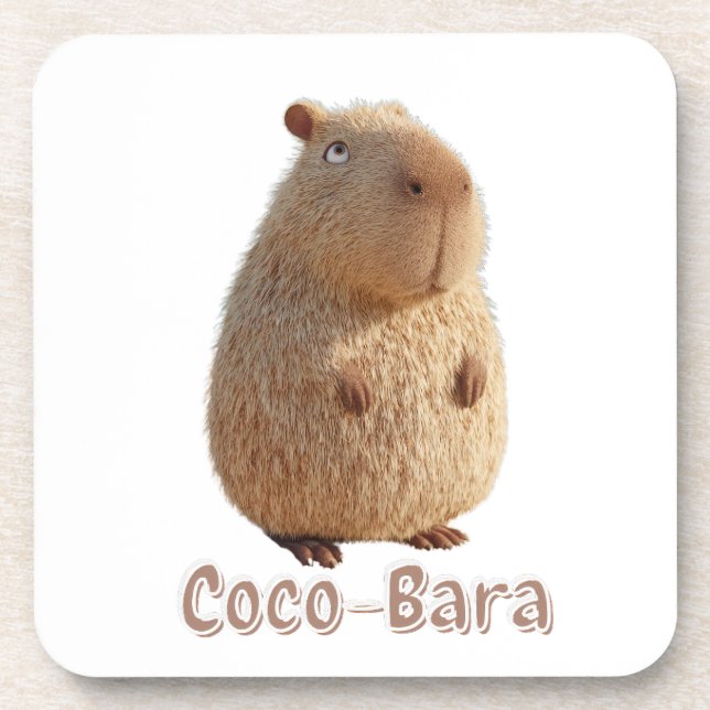 Dessous-de-verre Vibes Coco-Bara. Coeur Capybara : Couture de coco (Devant)