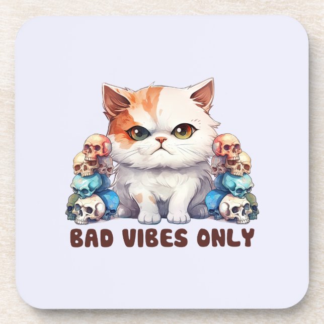 Dessous-de-verre Vibes incorrectes uniquement - Fierce Chat & Skuls (Devant)