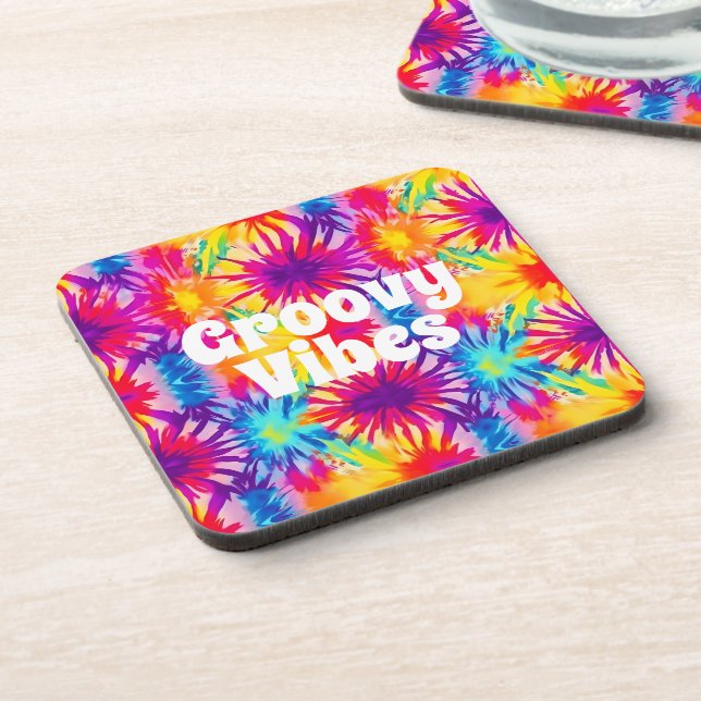 Dessous-de-verre Vibes super Tie Dye personnalisable (Côté gauche)