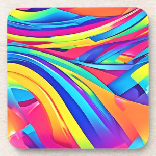 Dessous-de-verre Vibrant Abstrait Color Wave Art
