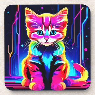 Dessous-de-verre Vibrant artisanat de chats